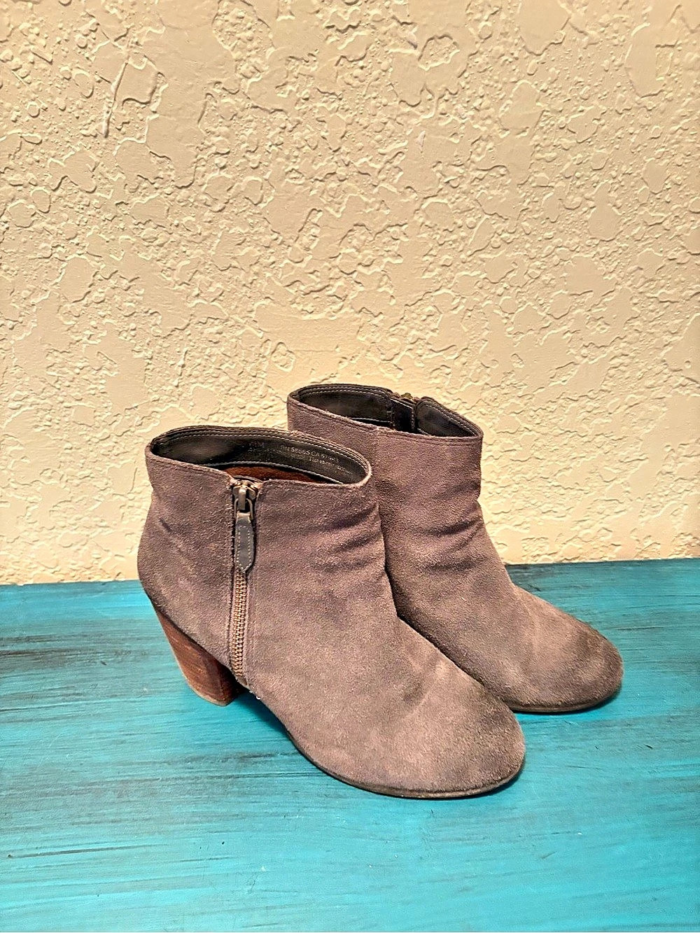 BP. Trolley Ankle Bootie. Brown Suede-Look Ankle Booties